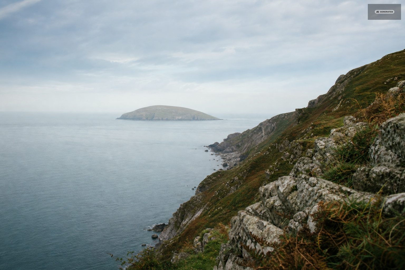 Lundy Island on the Exmoor coast at Lynton and Lynmouth