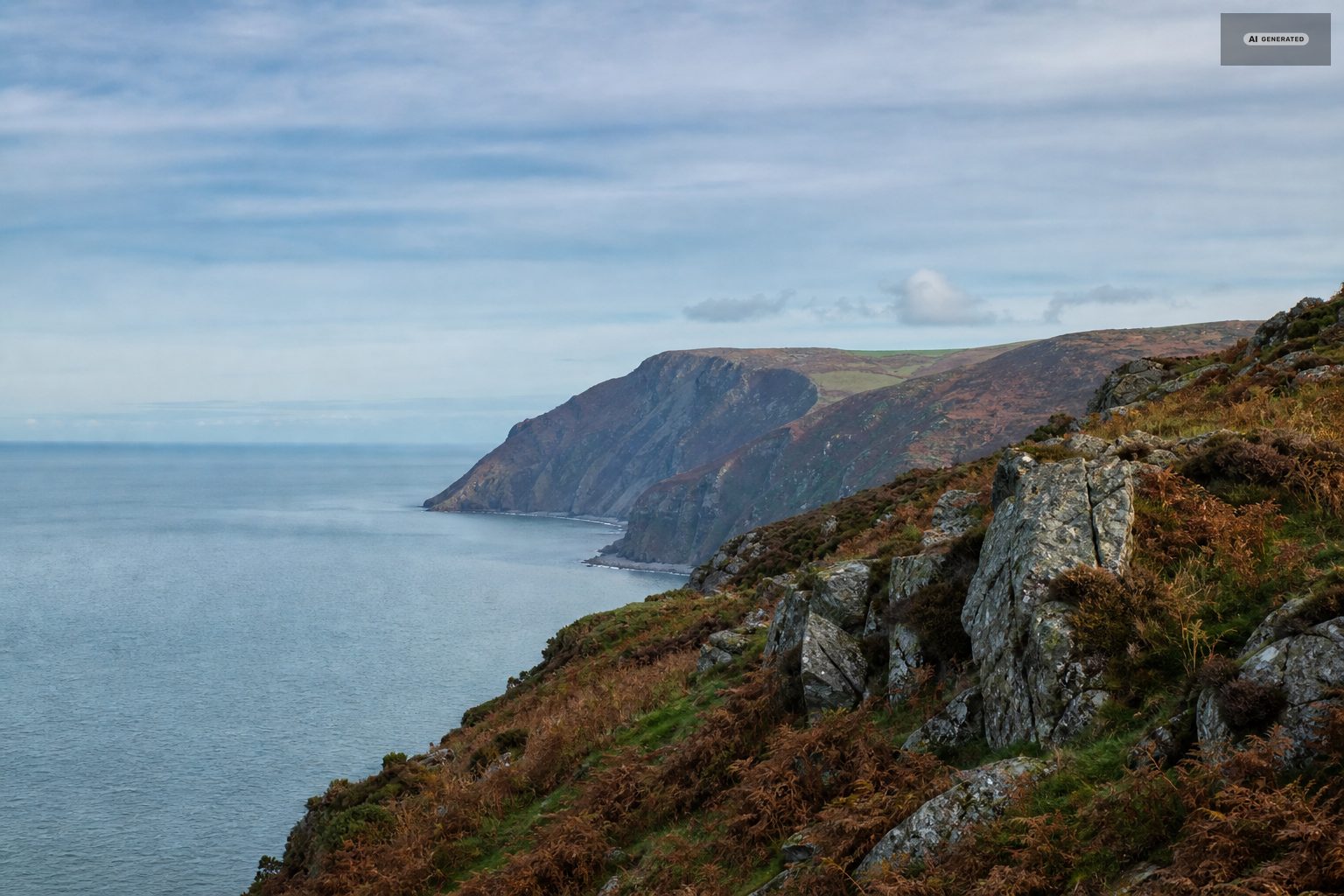 Outside the villages on the Exmoor coast at Lynton and Lynmouth