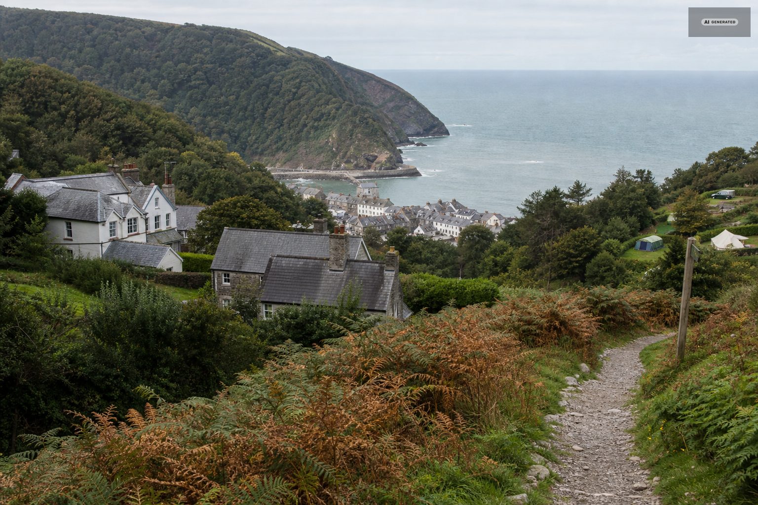 Hotels, guest houses, cottages and camping, on the Exmoor coast at Lynton and Lynmouth