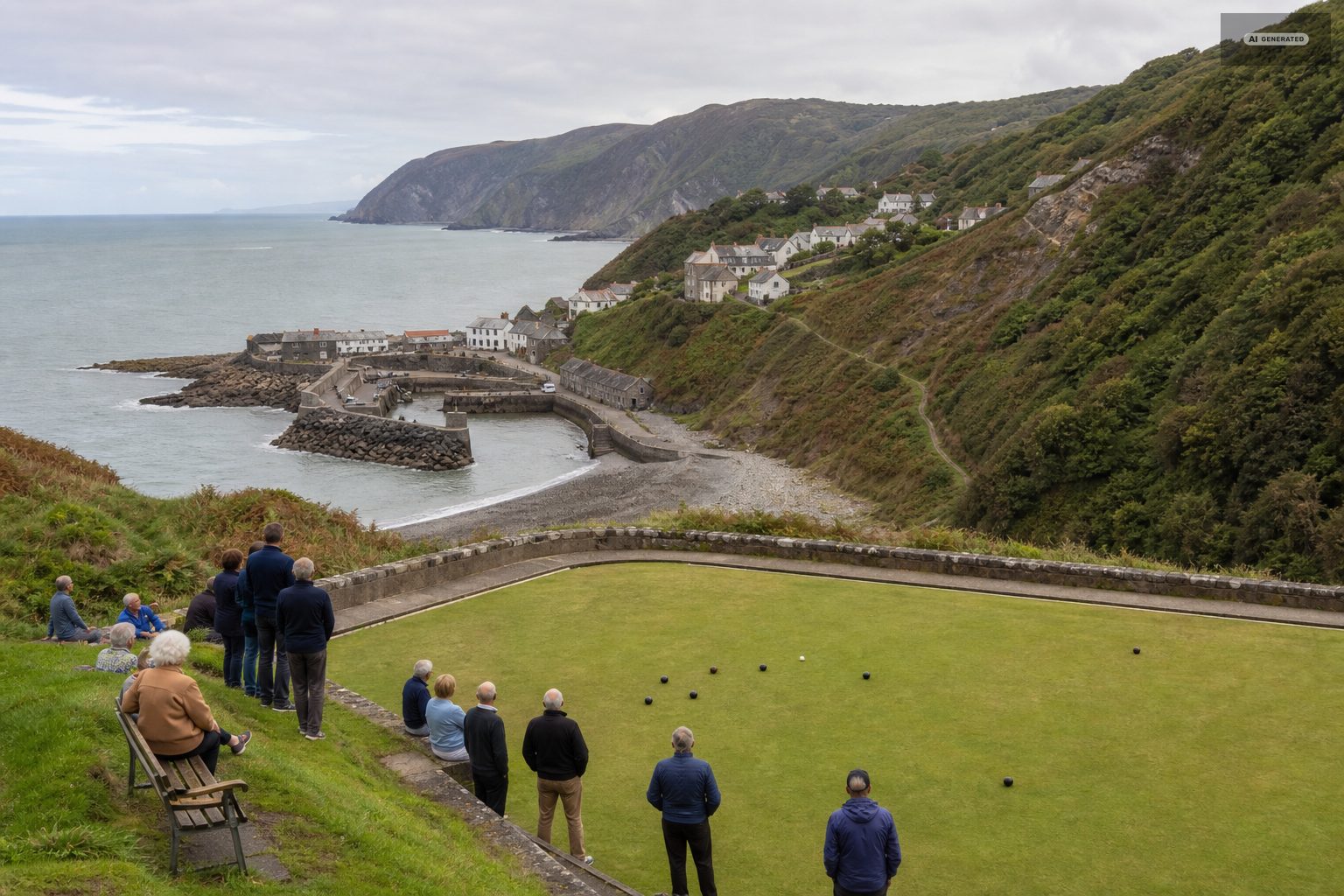 Watching rather than playing, on the Exmoor coast at Lynton and Lynmouth