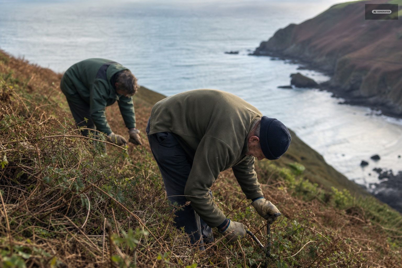 Looking after them, on the Exmoor coast at Lynton and Lynmouth