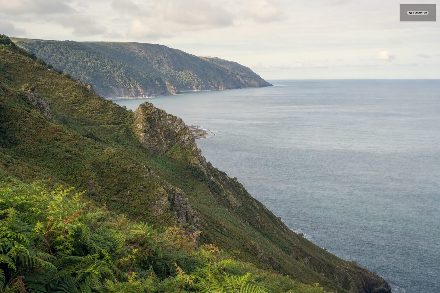 Summer, on the Exmoor coast at Lynton and Lynmouth