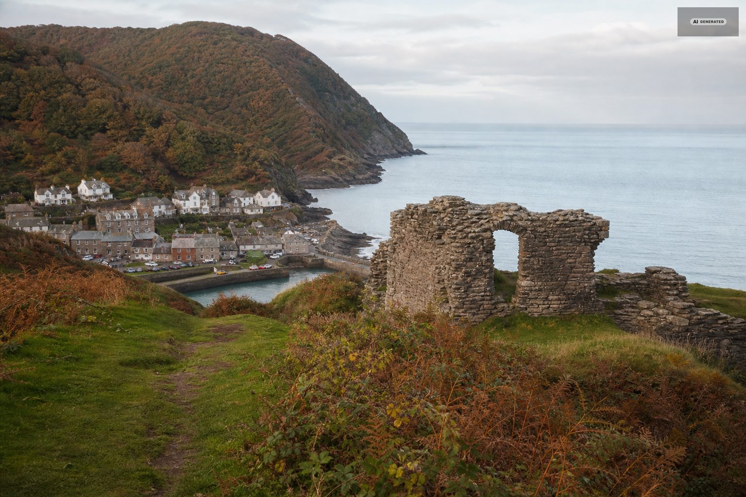 Autumn, on the Exmoor coast at Lynton and Lynmouth