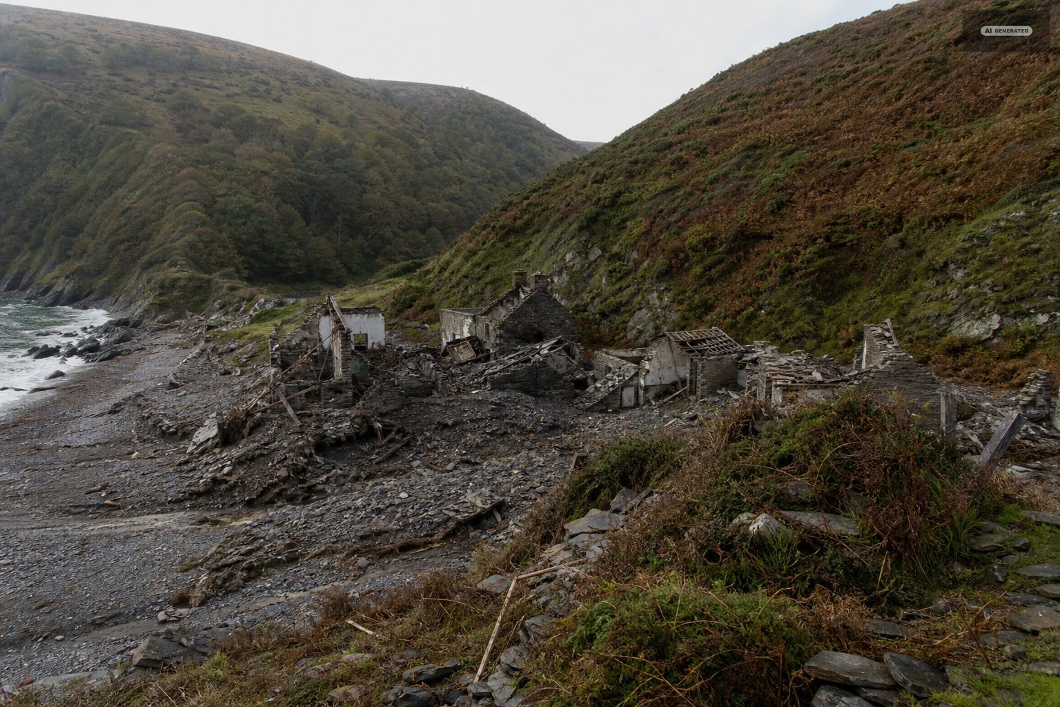 What happened on the night of 15 August 1952, on the Exmoor coast at Lynton and Lynmouth