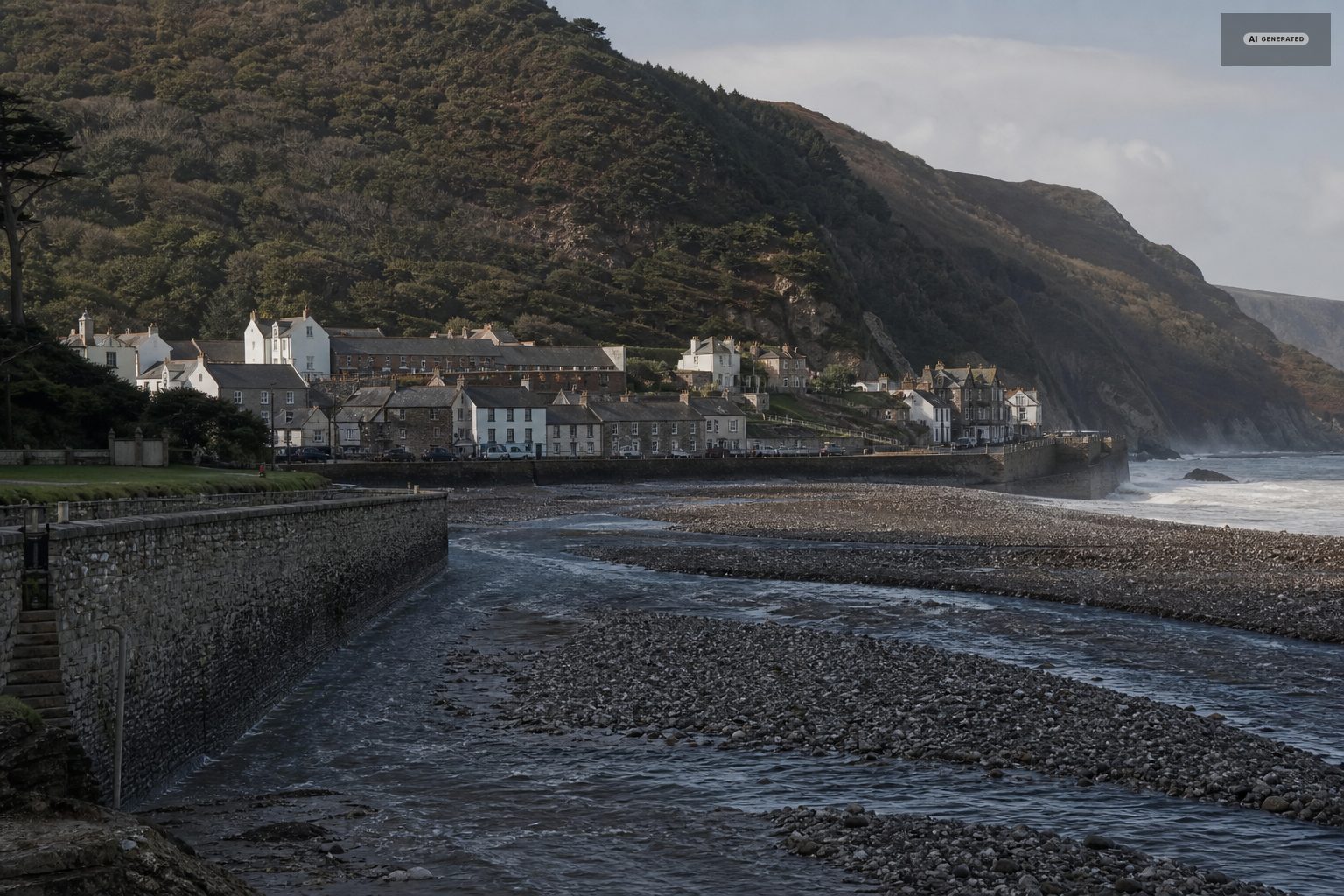 Why the Lynmouth flood decided the shape of the rebuilding, on the Exmoor coast at Lynton and Lynmouth