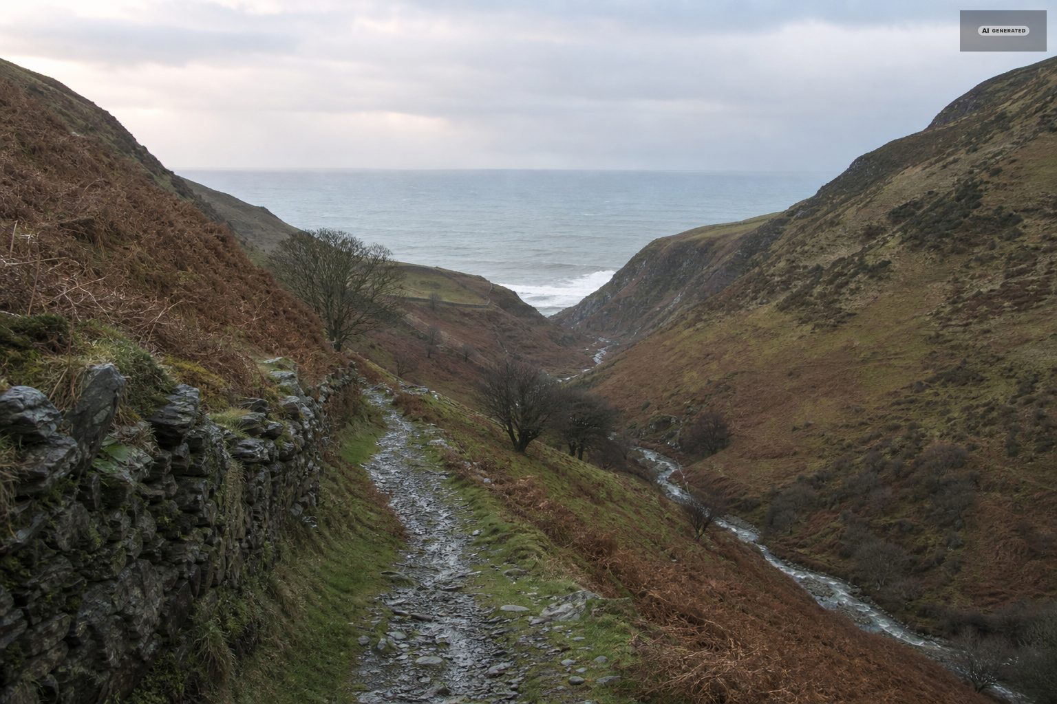 Walking the Exmoor catchment, on the Exmoor coast at Lynton and Lynmouth