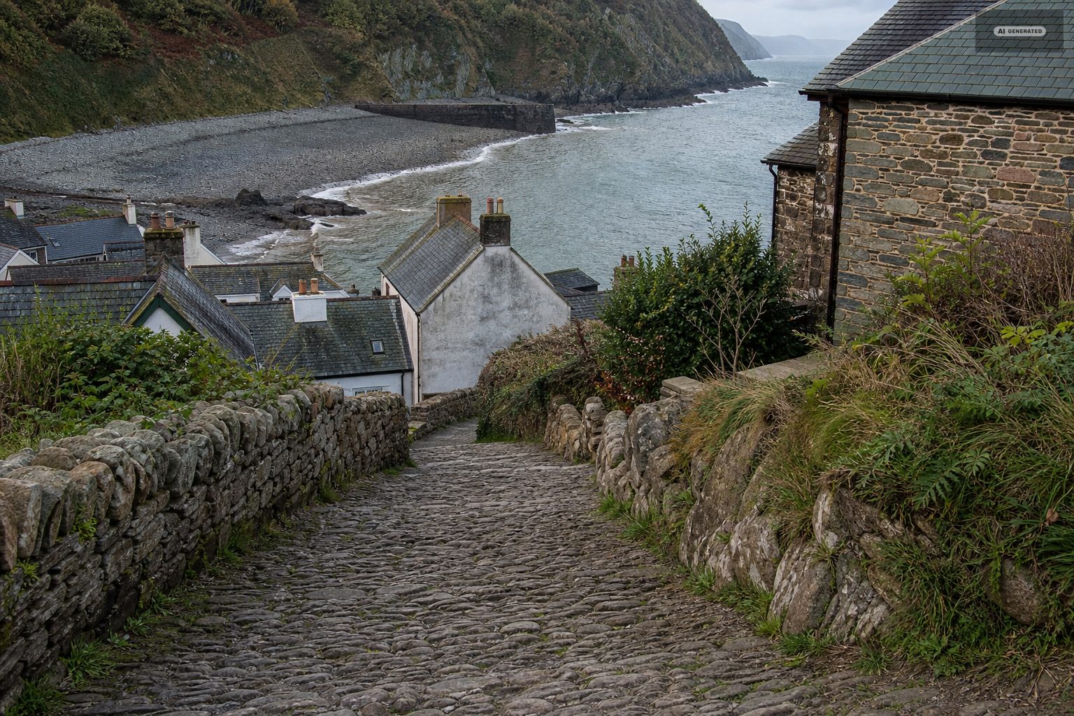 Before the visitors, on the Exmoor coast at Lynton and Lynmouth