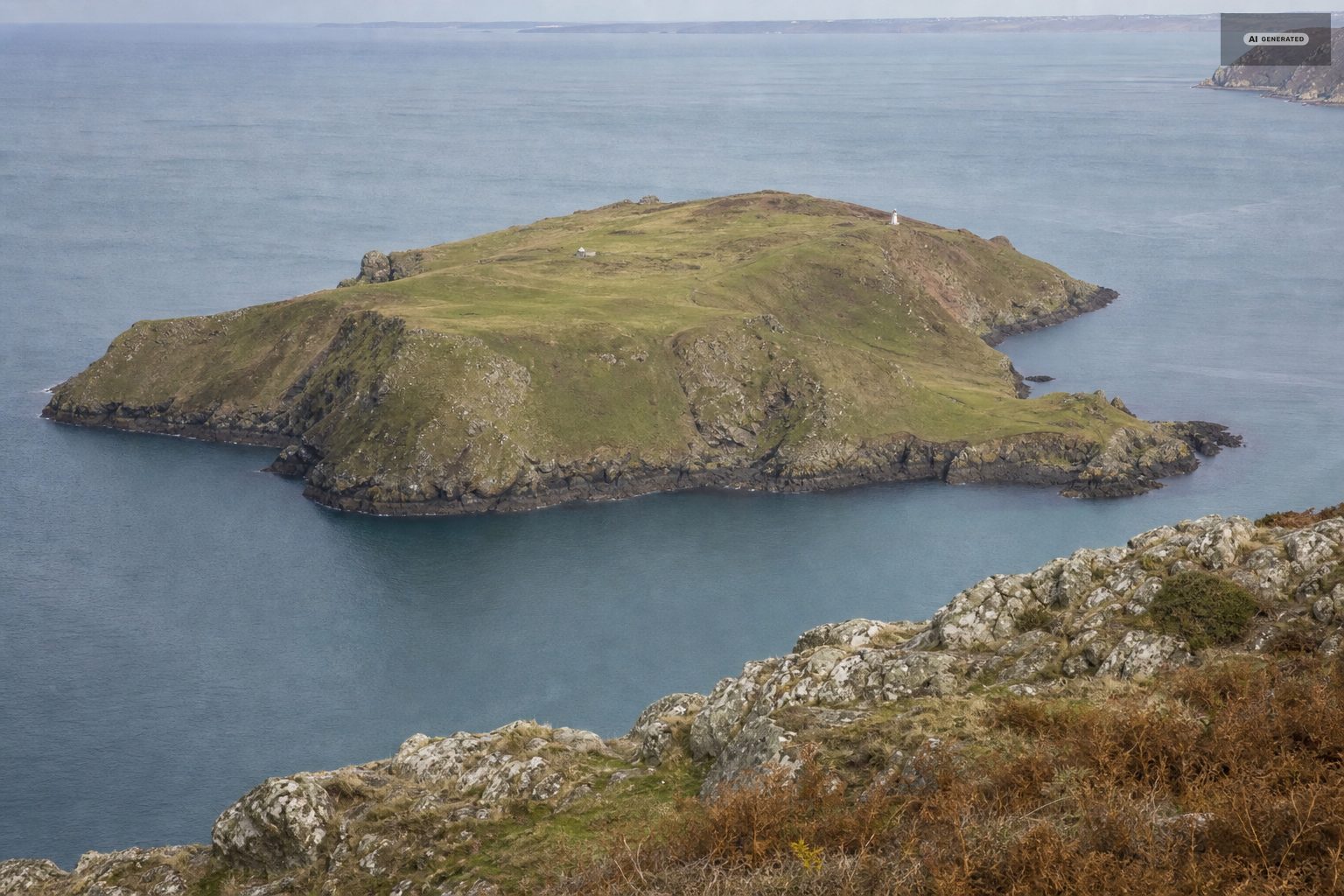 What is on the island, on the Exmoor coast at Lynton and Lynmouth