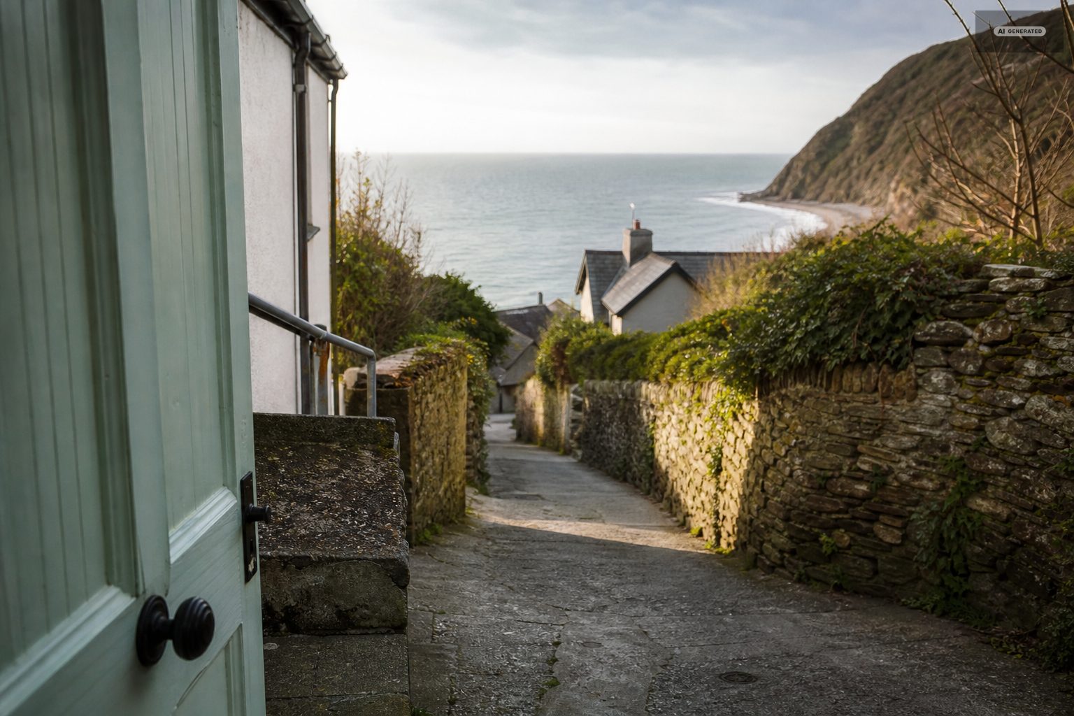 Walking from the door, on the Exmoor coast at Lynton and Lynmouth