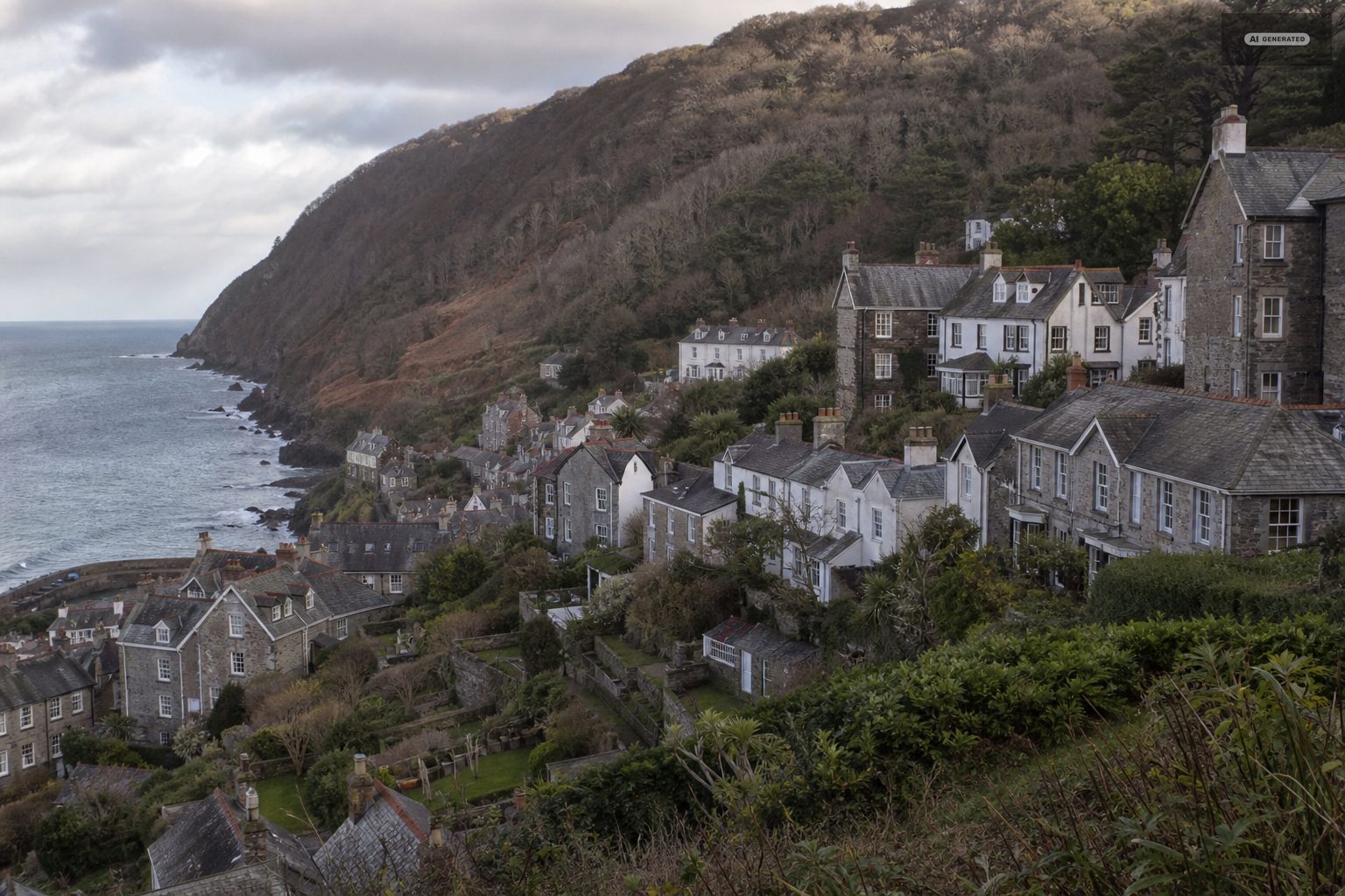What kind of accommodation there is, on the Exmoor coast at Lynton and Lynmouth