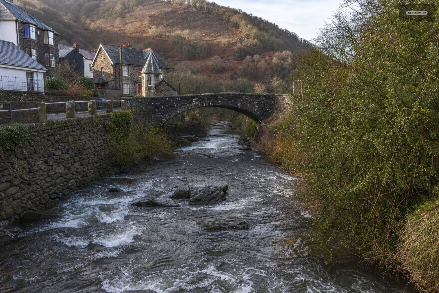 The river, on the Exmoor coast at Lynton and Lynmouth