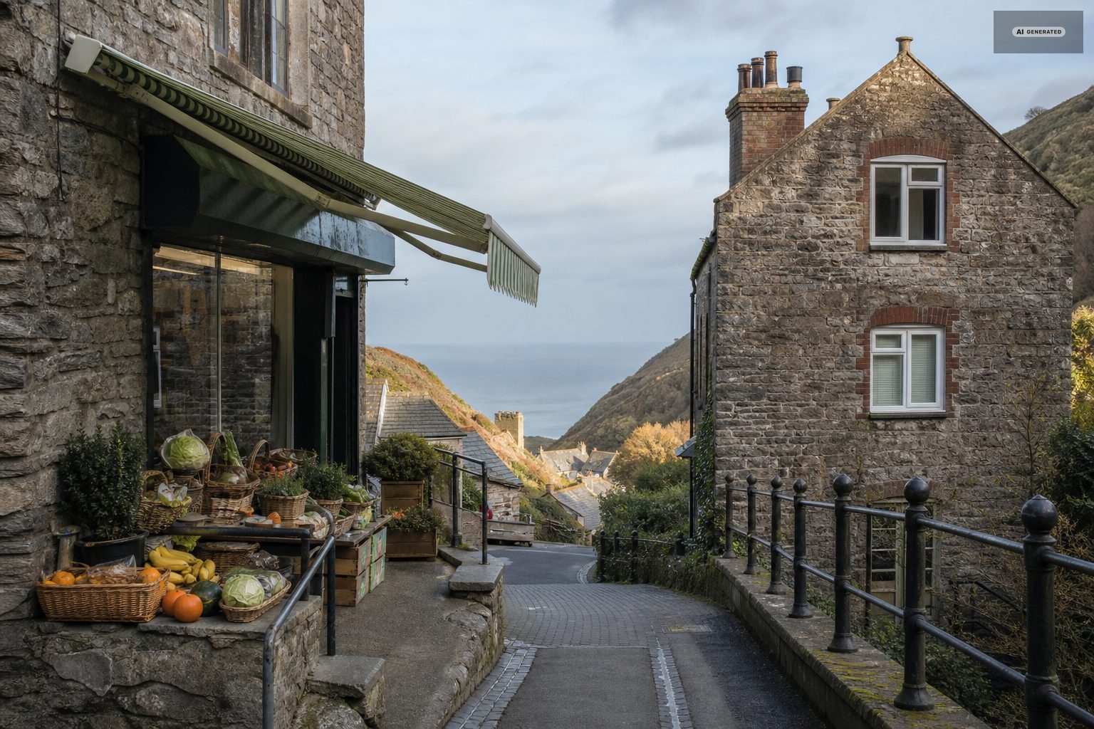Stocking up, on the Exmoor coast at Lynton and Lynmouth