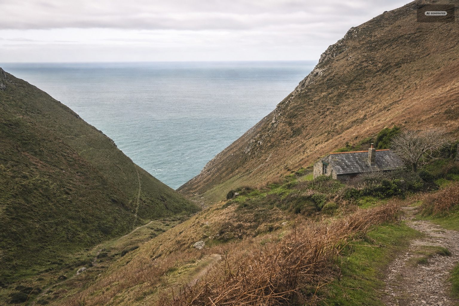 The valleys close in, on the Exmoor coast at Lynton and Lynmouth