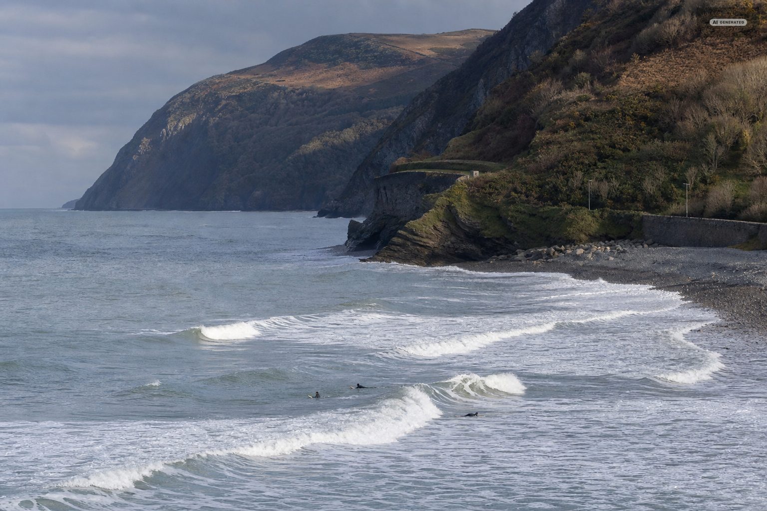 The beaches, on the Exmoor coast at Lynton and Lynmouth