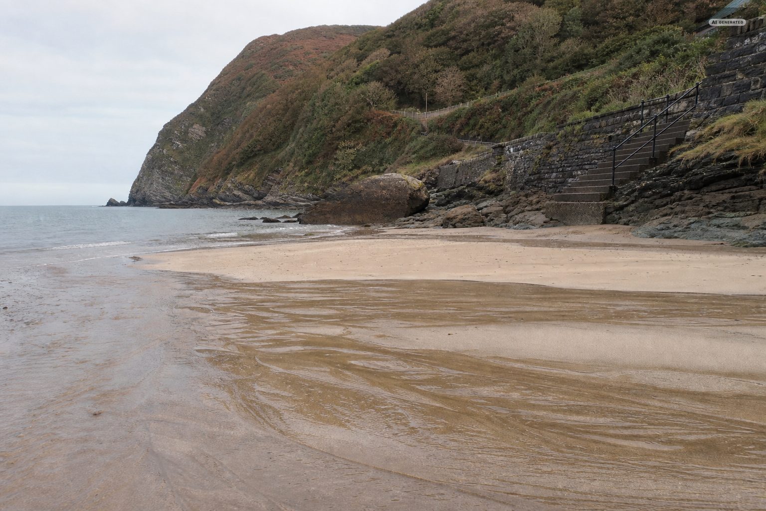 Where the sand is, on the Exmoor coast at Lynton and Lynmouth