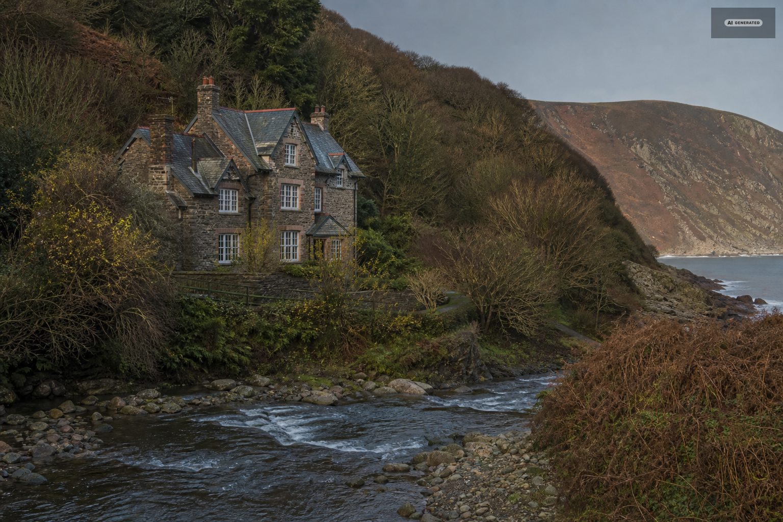 Watersmeet House, on the Exmoor coast at Lynton and Lynmouth