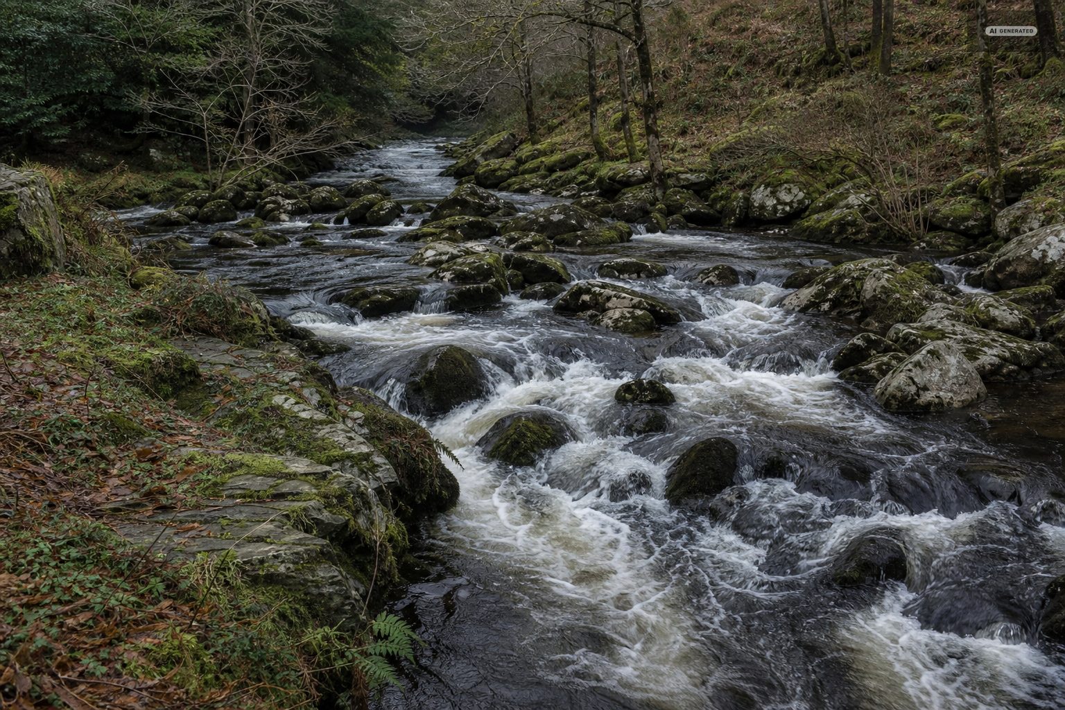 The river, on the Exmoor coast at Lynton and Lynmouth