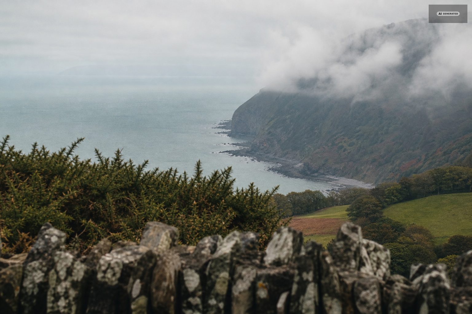 The weather, on the Exmoor coast at Lynton and Lynmouth